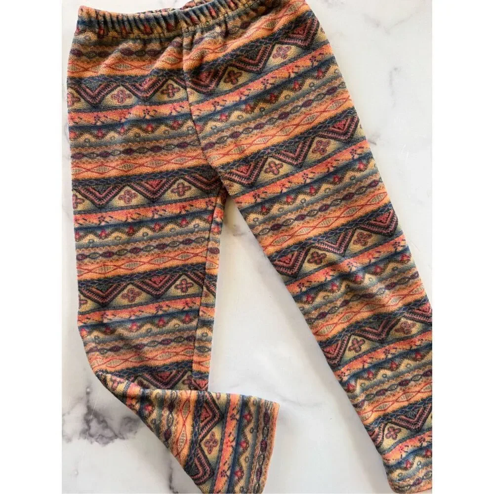 Kids 2T toddler chevron Aztec boho Montana Mountains Santa Fe style fleece leggi